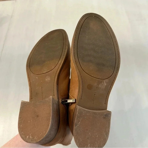Lucky Brand LP-Prenma Topanga Tan Women's Leather Ankle Zip Up Booties Sz 8M GUC - Picture 10 of 10